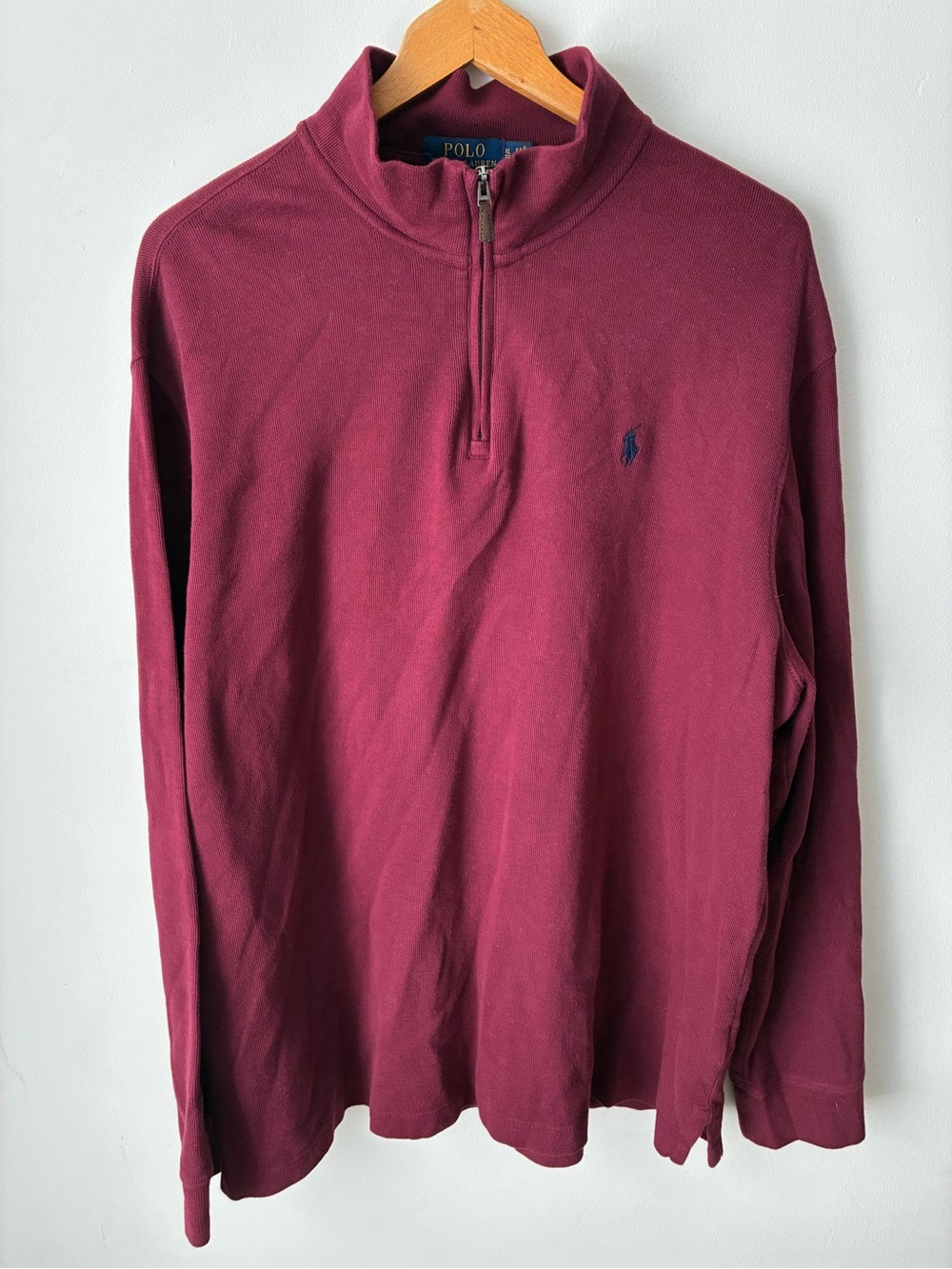 Ralph Lauren Sweater Men’s XL Estate Rib Pullover 1/4 Zip 100% Cotton
